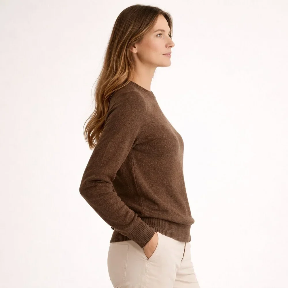 Uniqlo 100% Premium Lambswool Crew Neck Sweater – Heathered Brown | Small - Picture 3 of 13